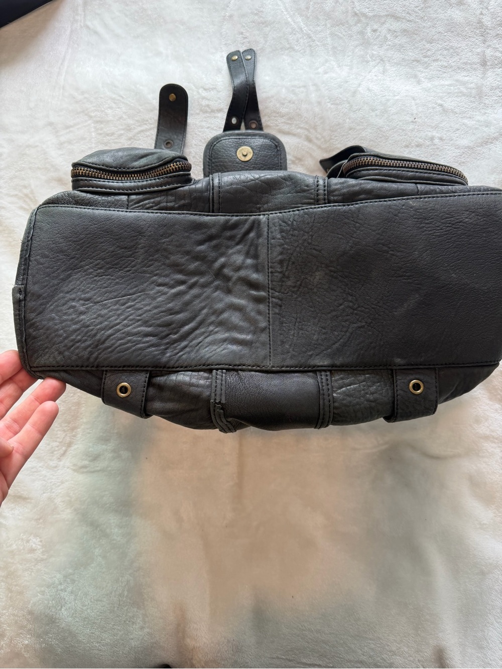 Vintage Betsey Johnson Black Shoulder Bag with Gold Hardware and Stud Accents - Picture 13 of 16